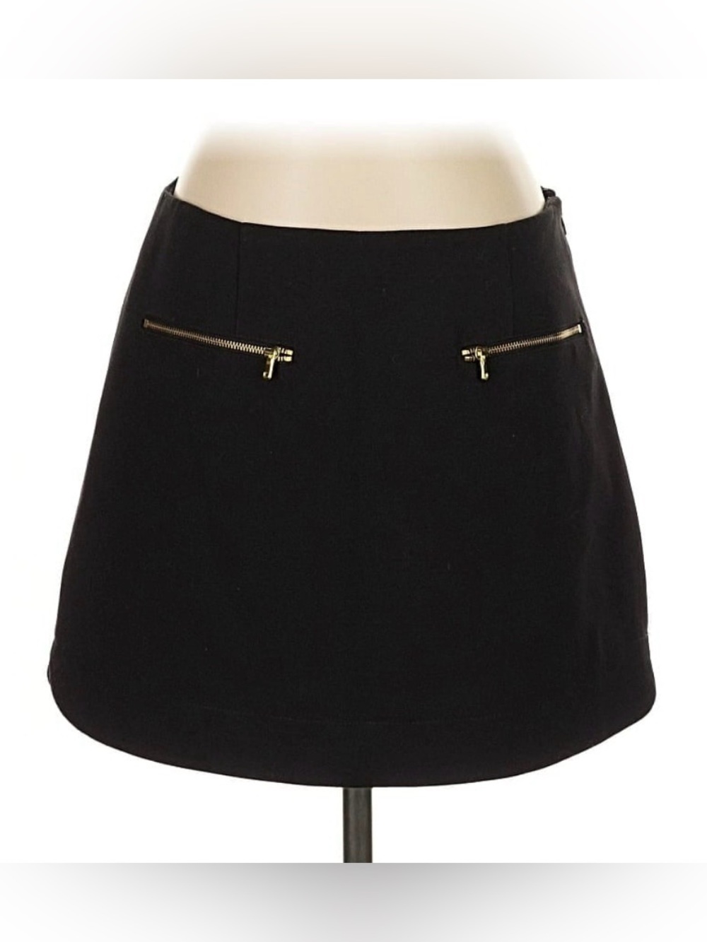 RACHEL Rachel Roy Black Mini Skirt with Gold Zipper Details